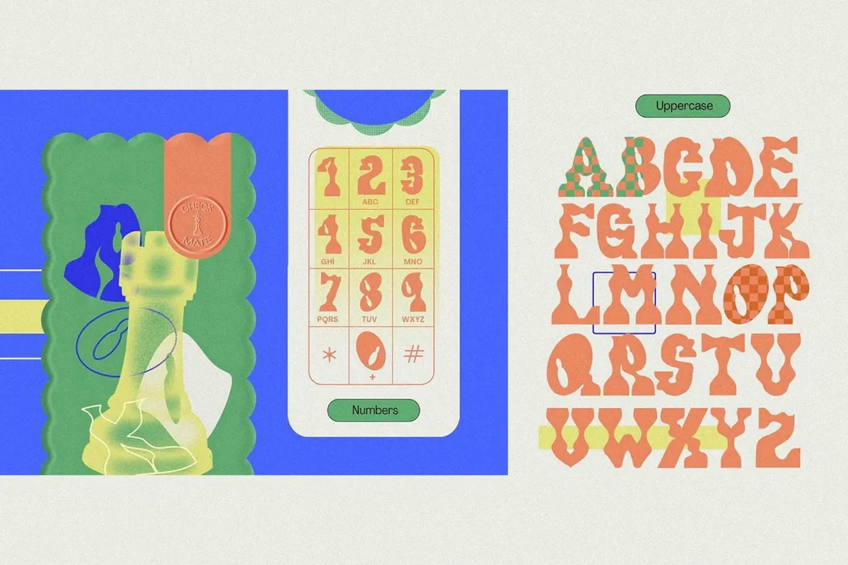 Checkmate - Groovy Wavy Font