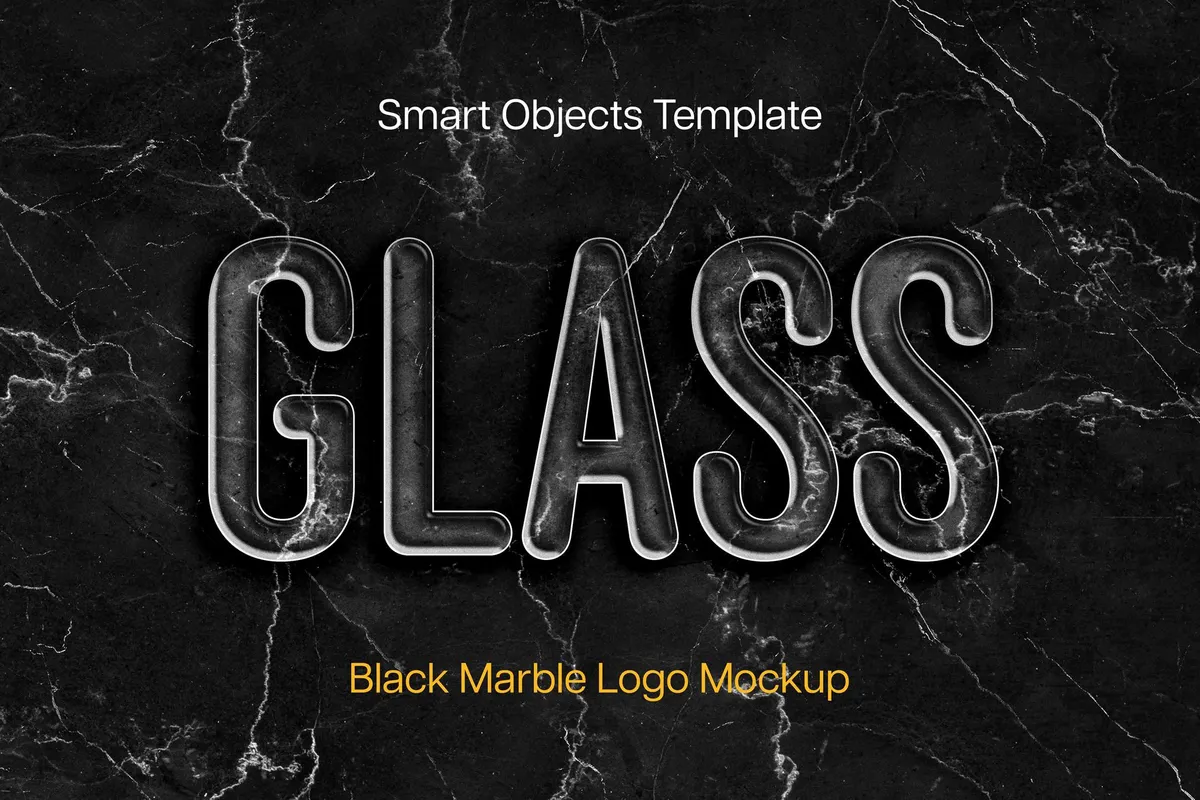 Black Marble Text & Logo Mockup