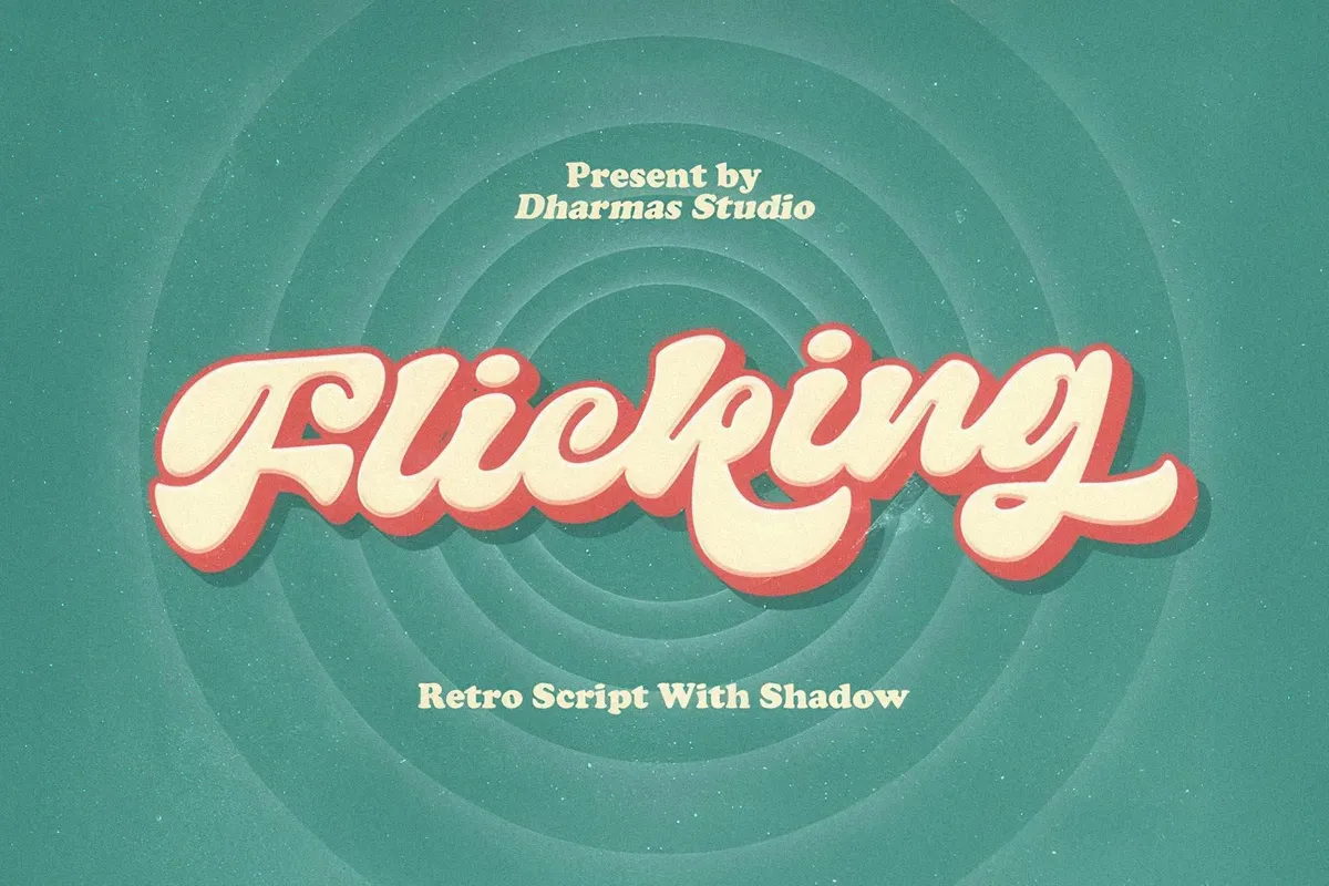 Flicking - Groovy Retro Font
