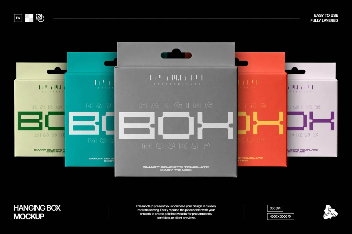 Retail Hanging Box Mockup
