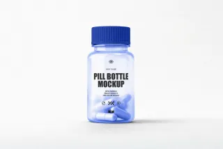 Transparent Pill Bottle Mockup