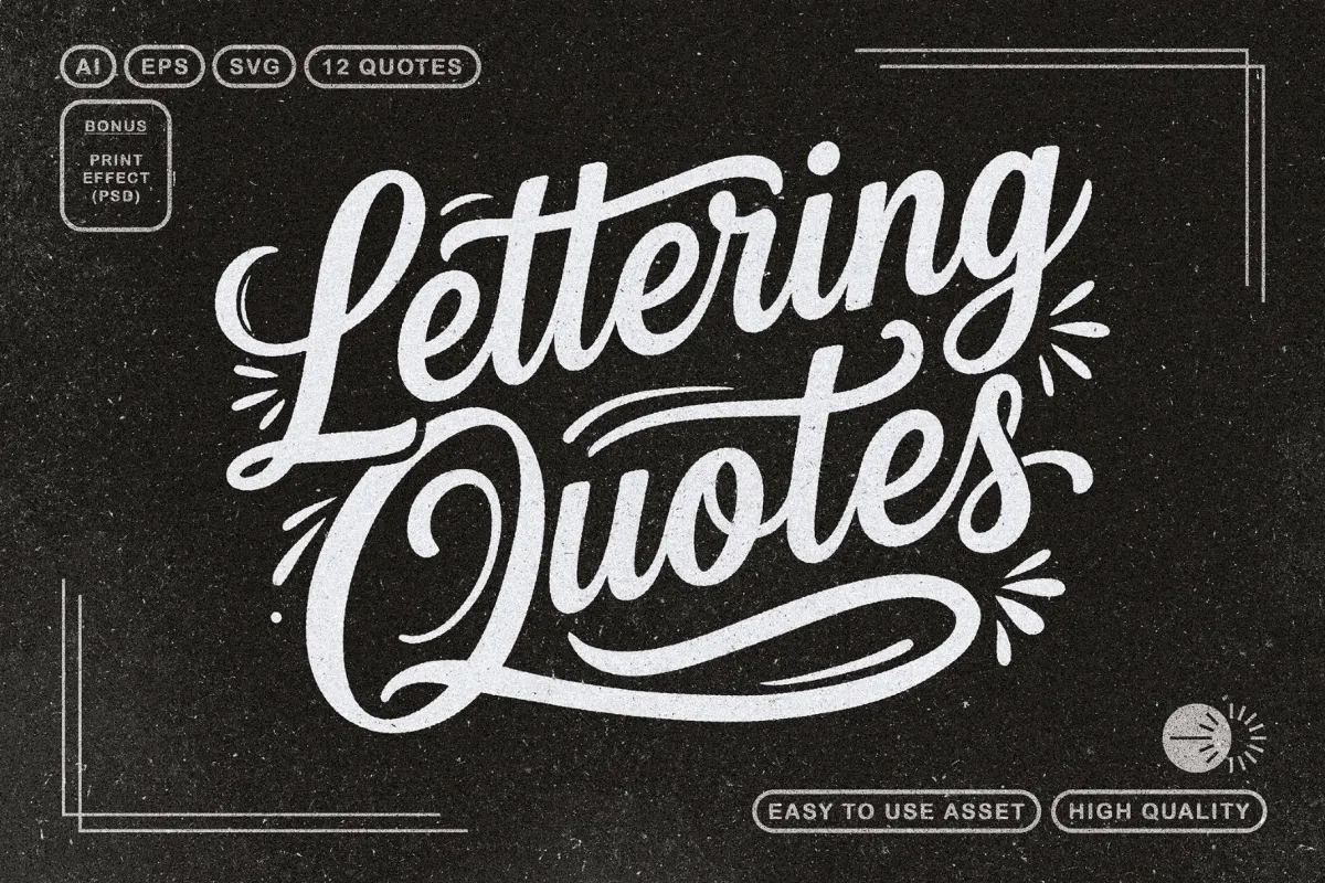 Lettering Quotes + PSD Effect