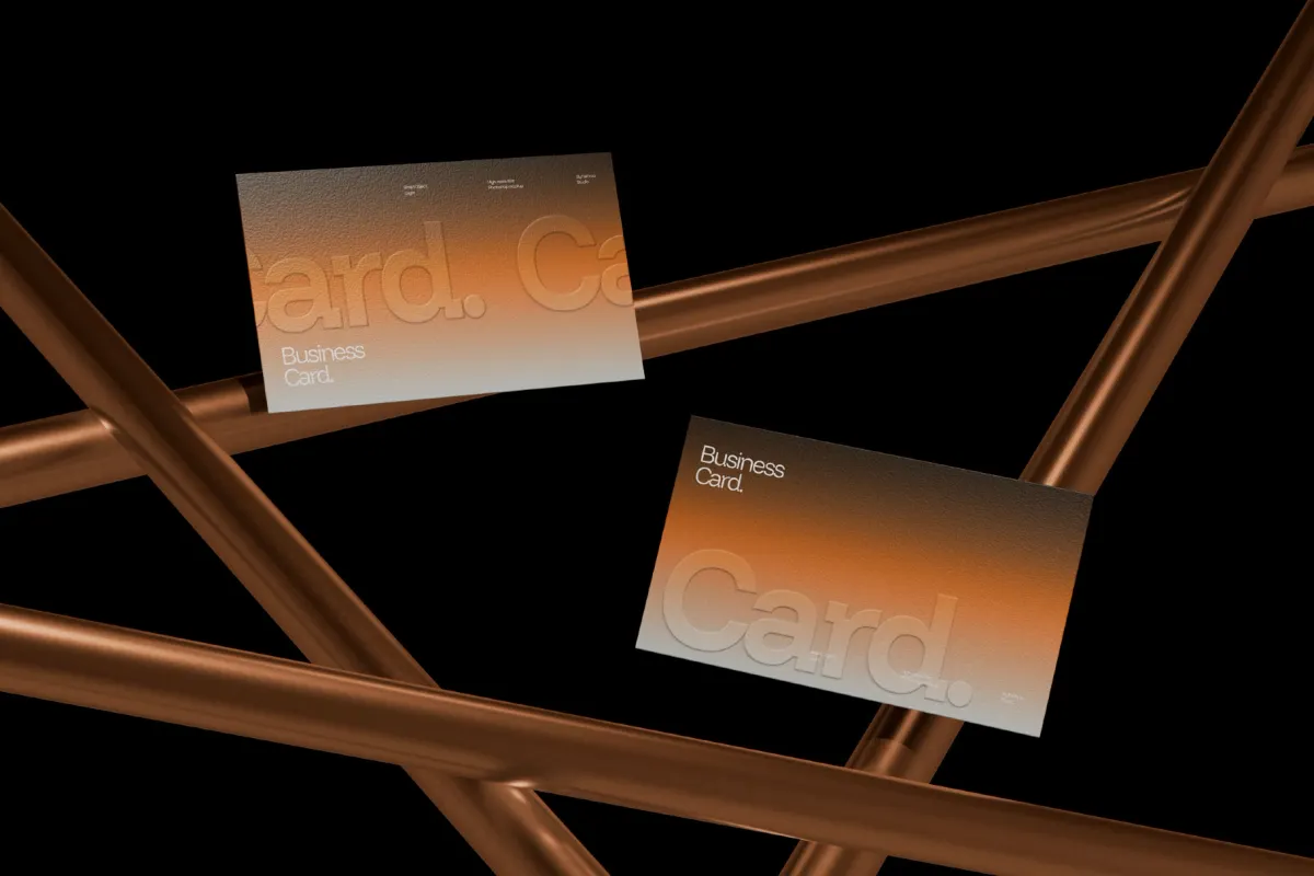 Embossed Business Cards Mockup