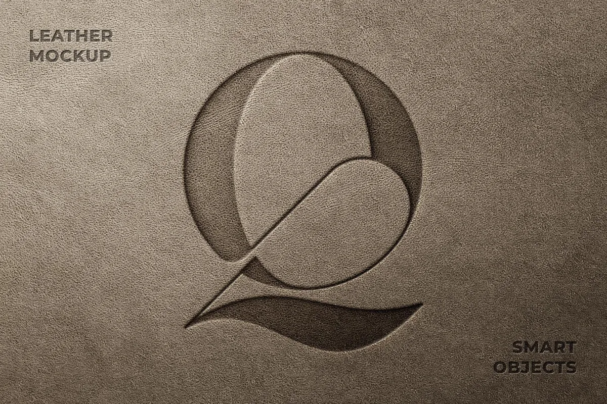 Leather Pressed Text & Logo Mockup
