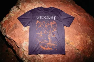 T-Shirt Mockup on Natural Rock