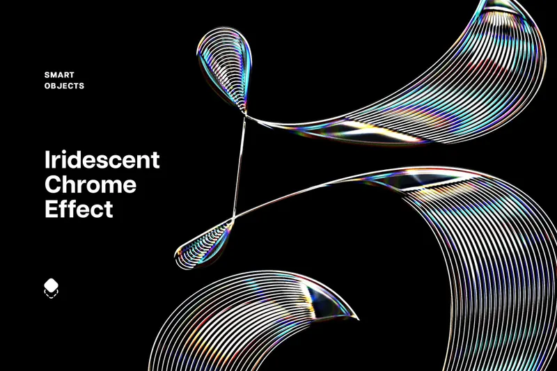 Iridescent Chrome Logo Effect