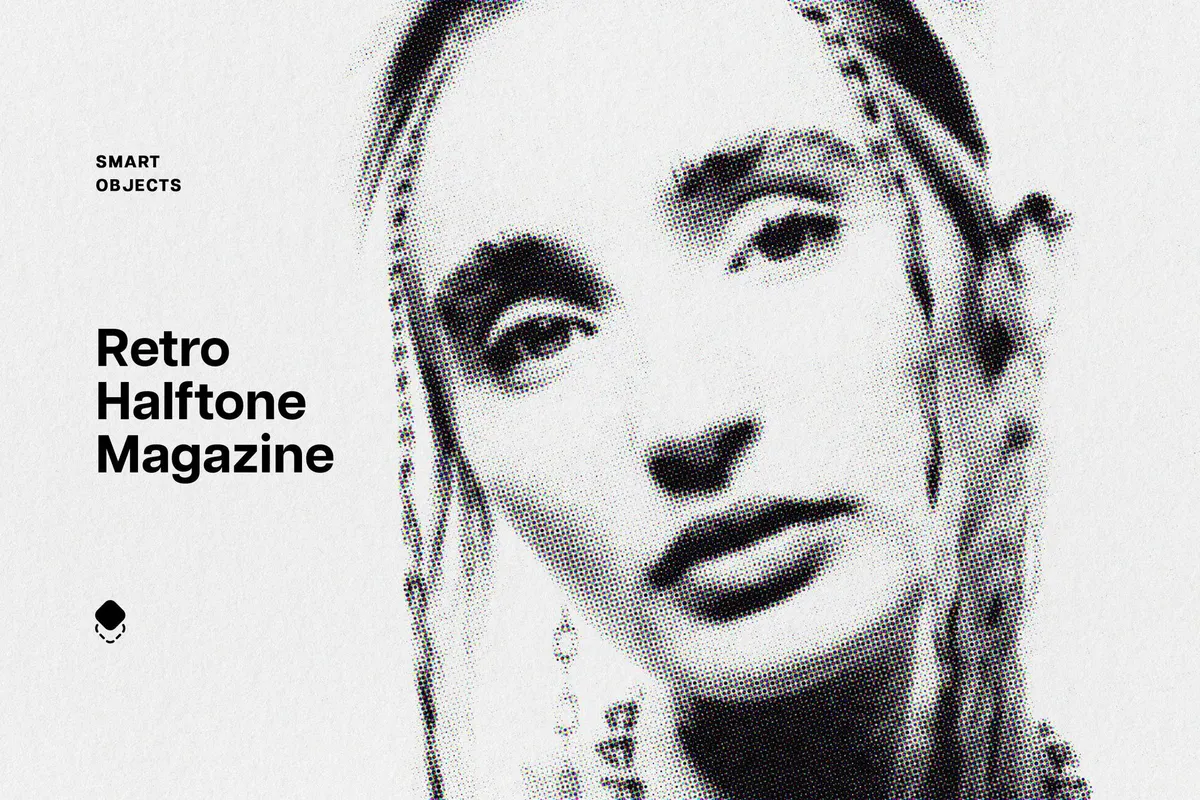 Retro Halftone Magazine Photo Effect