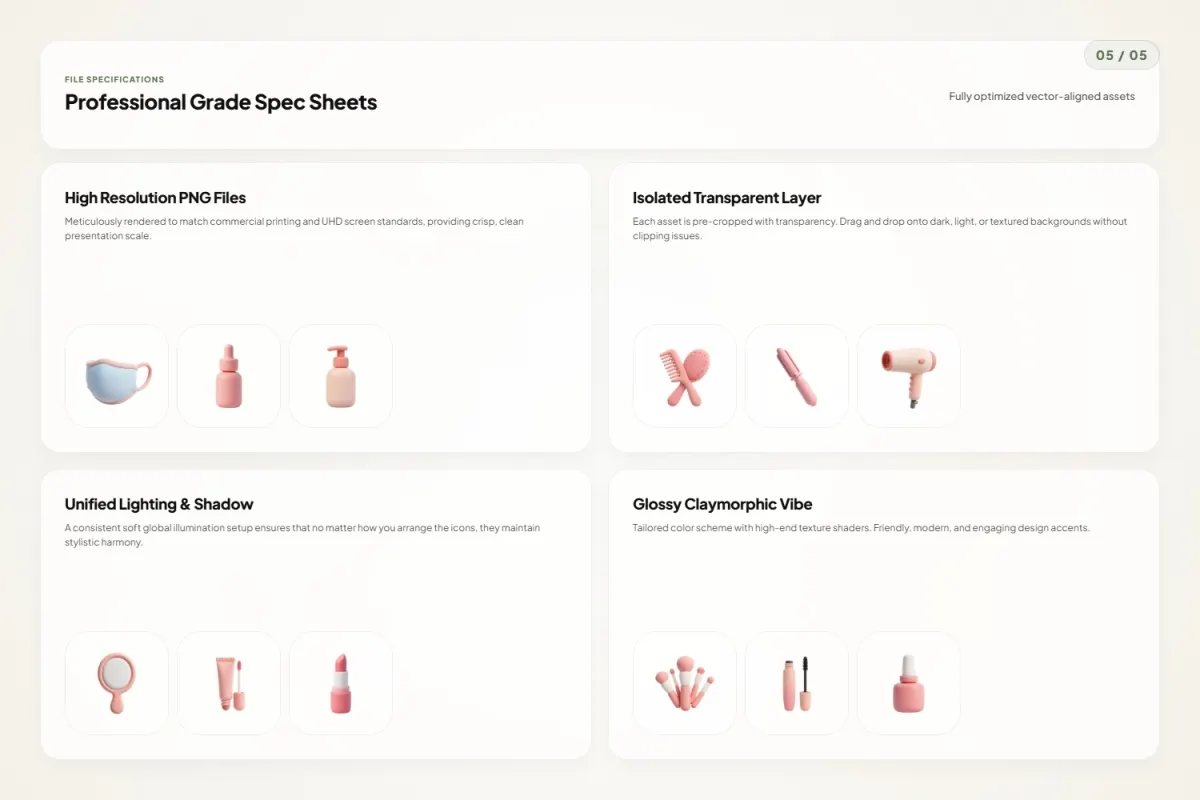 3D Beauty Icons Pack