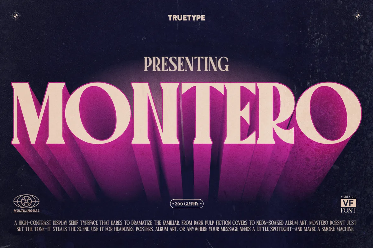 TRT Montero - Gothic Display Serif Font