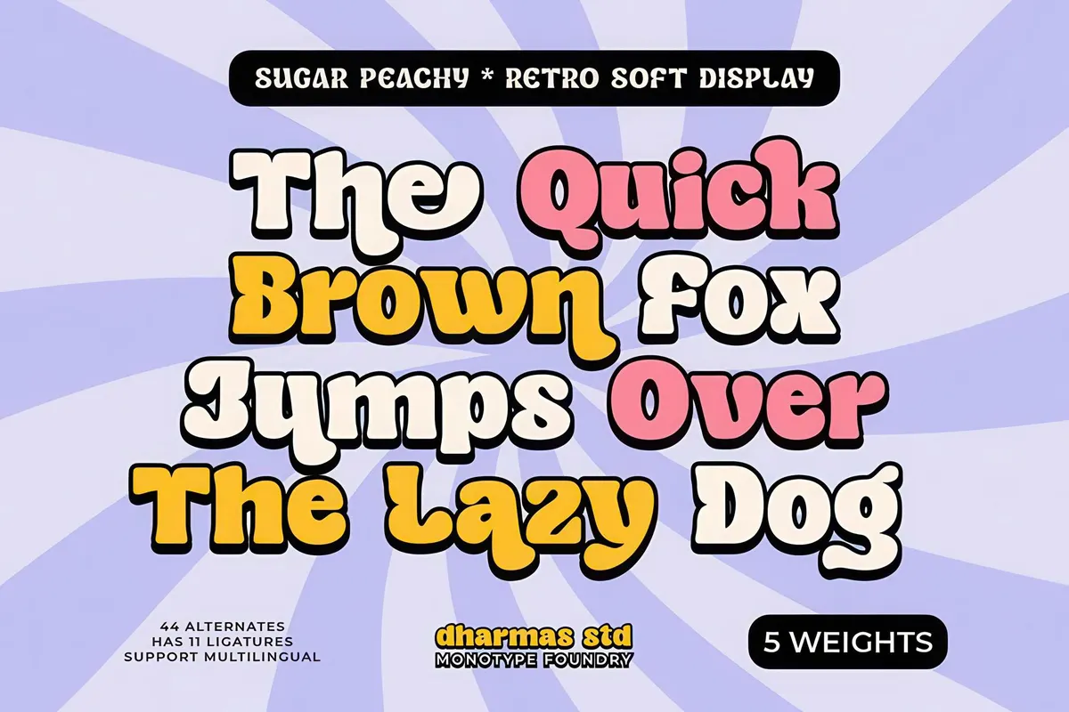 Sugar Peachy - Retro Soft Family