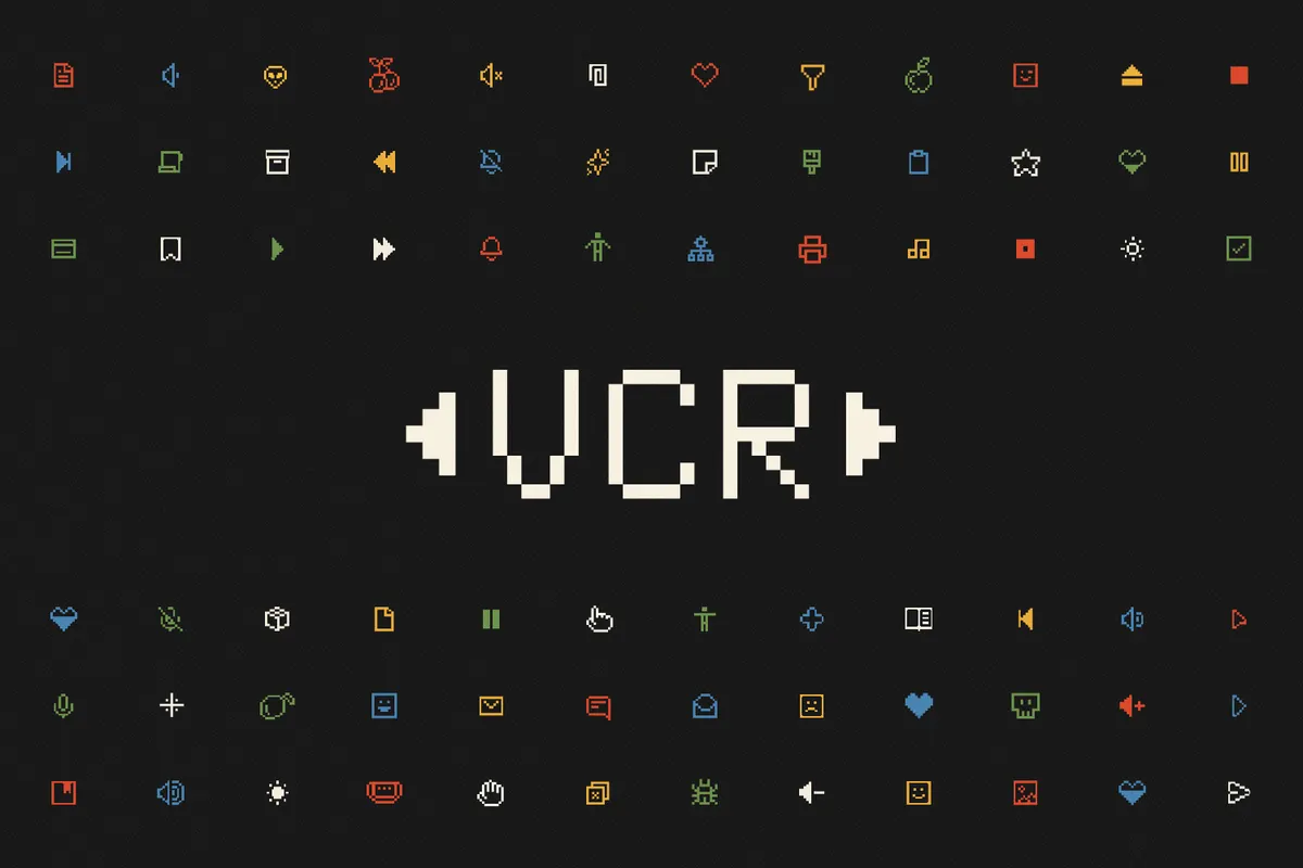 VCR Pixel Menu Graphics