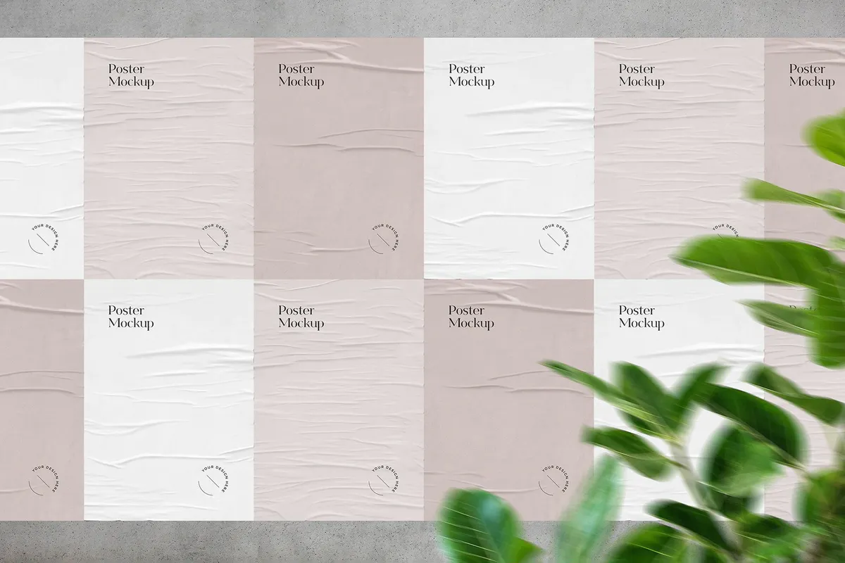 Glued Poster Mockups Collection