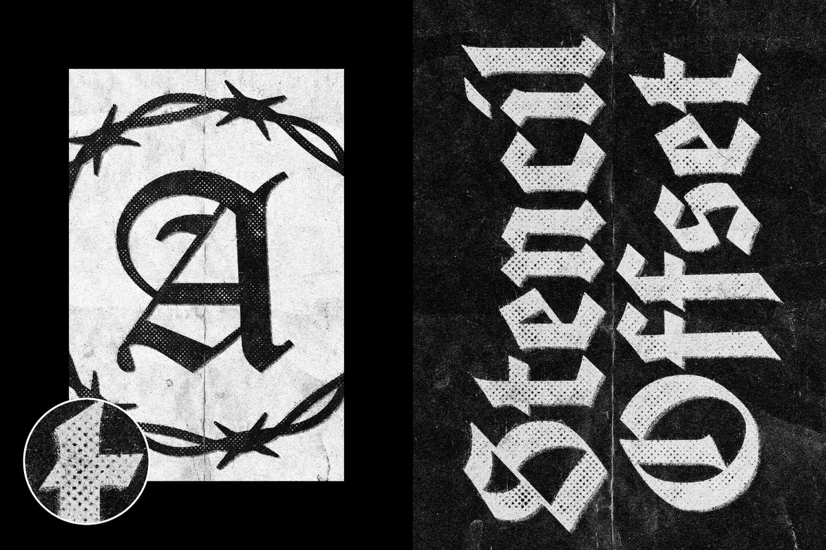 Stencil Offset Text Effect