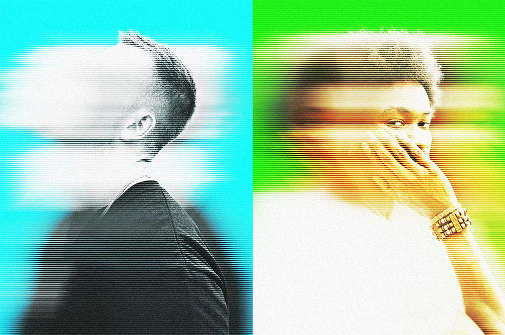Stripe Motion Blur Photo Effect