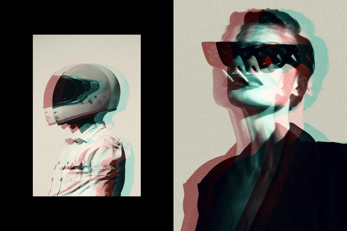 Anaglyph Glitch Photo Effect