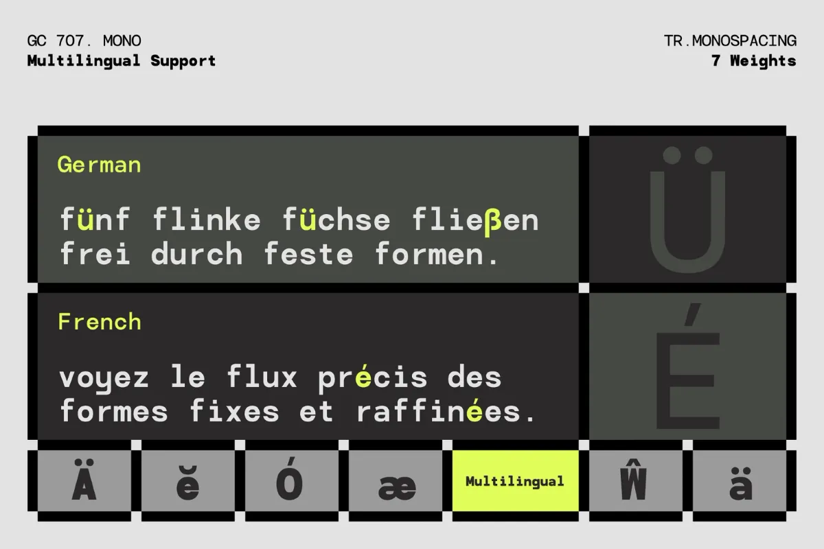 GC 707 Mono - Monospace Sans Serif Font Family