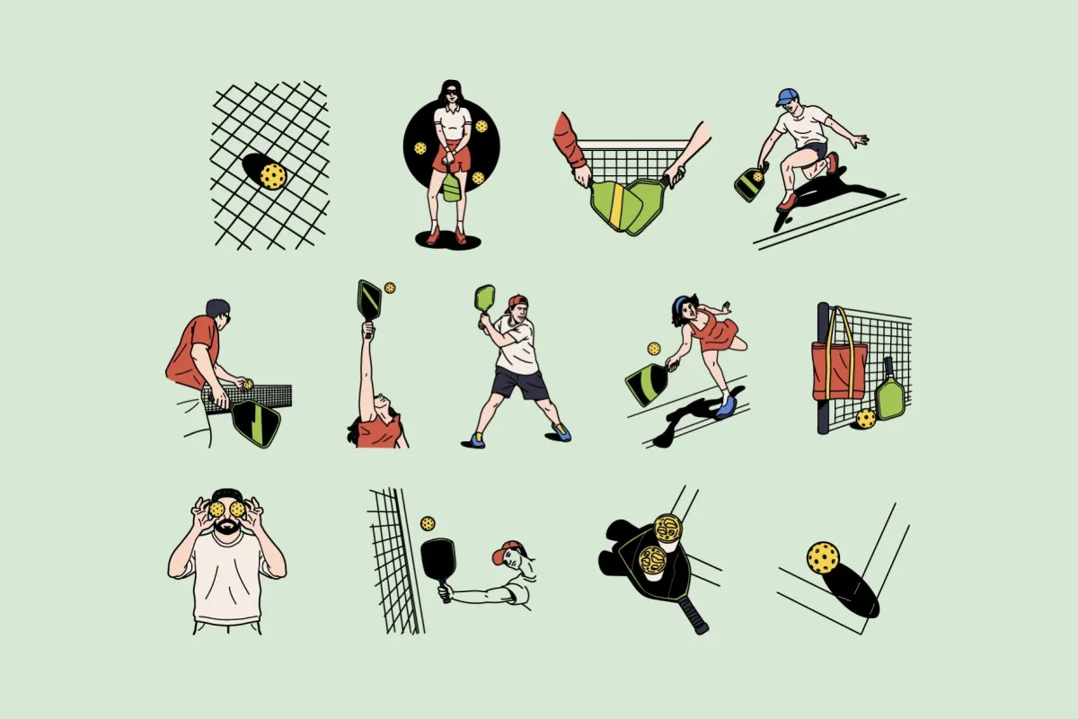 Retro Pickleball Graphic Pack