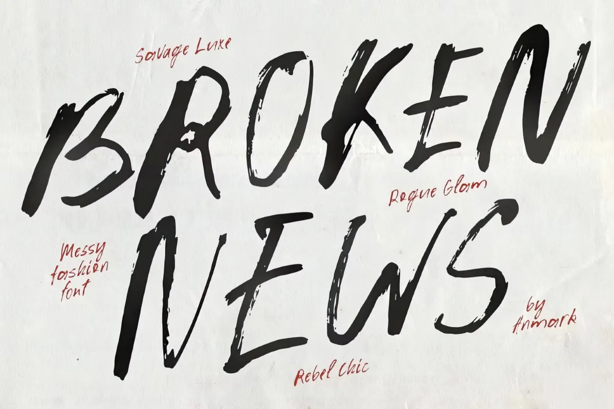 Broken News | Messy Handmade-Vibe Font