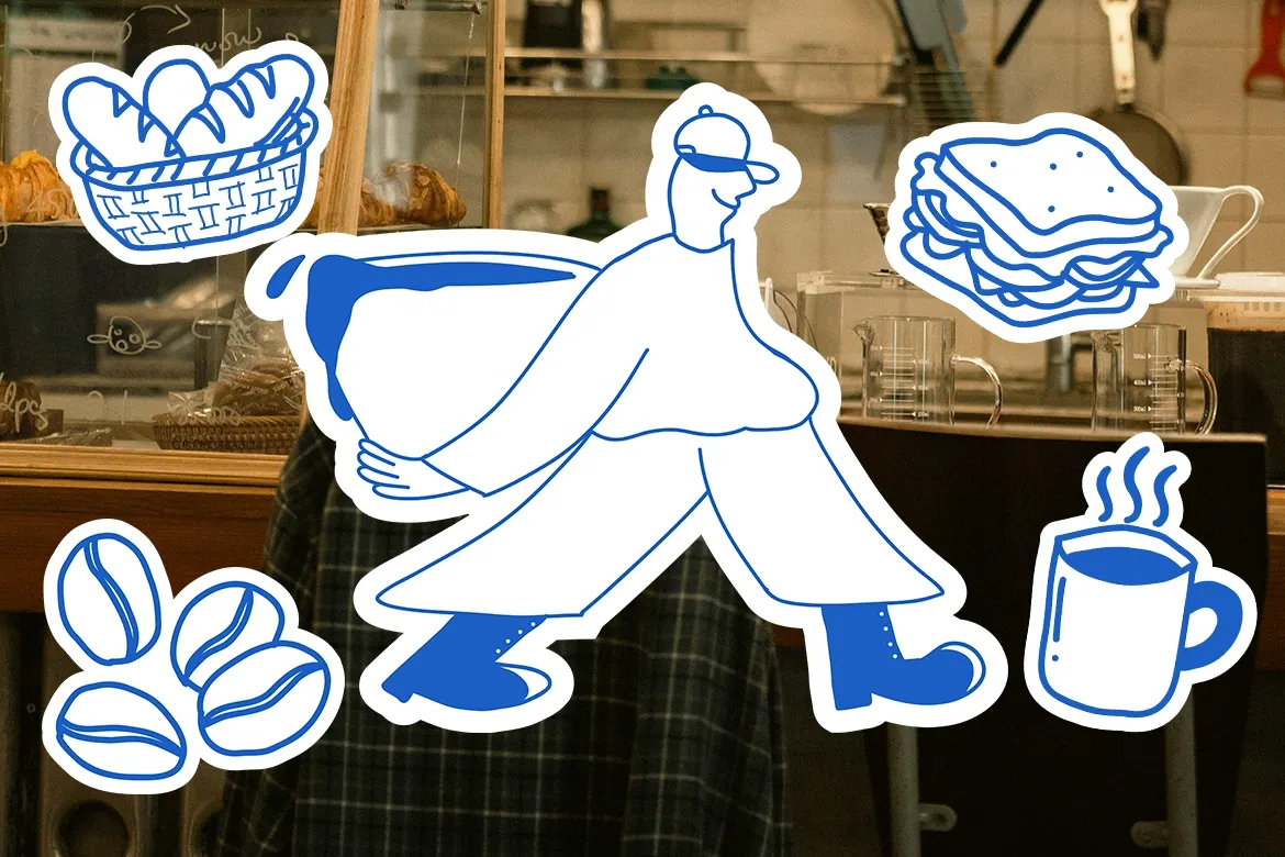 Cafe Sticker Illustrations