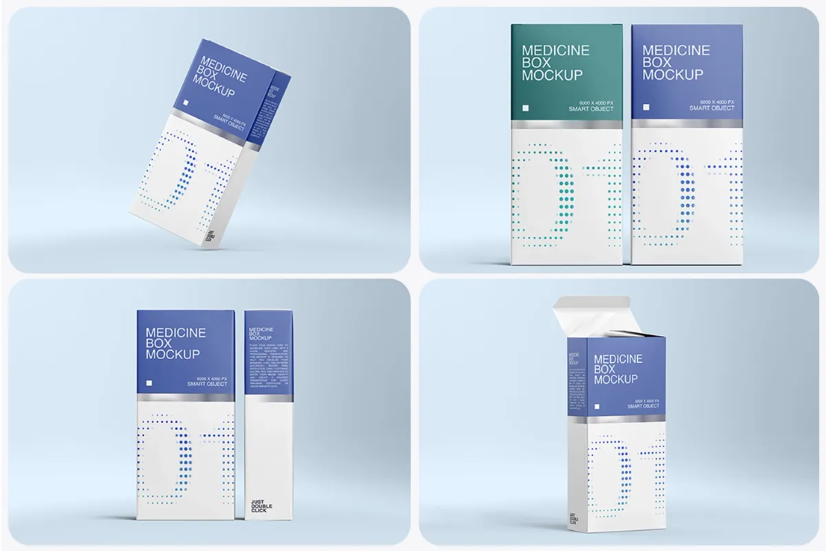 Standing Medicine Box Mockup