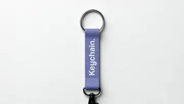 Strap Keychain Mockup with Carabiner
