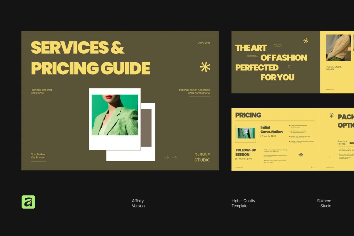 Services and Pricing Guide for Affinity Template