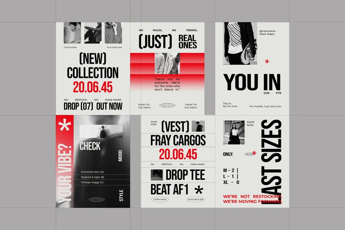 Streetwear Fashion Instagram Pack - Canva Template