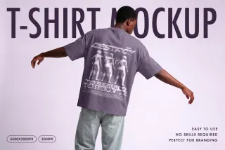 Motion Back Print T-Shirt Mockup
