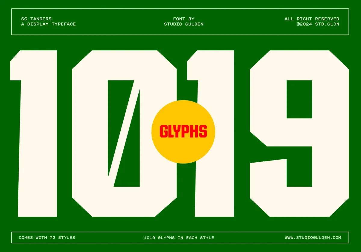 SG Tanders Superfamily: 72 Fonts