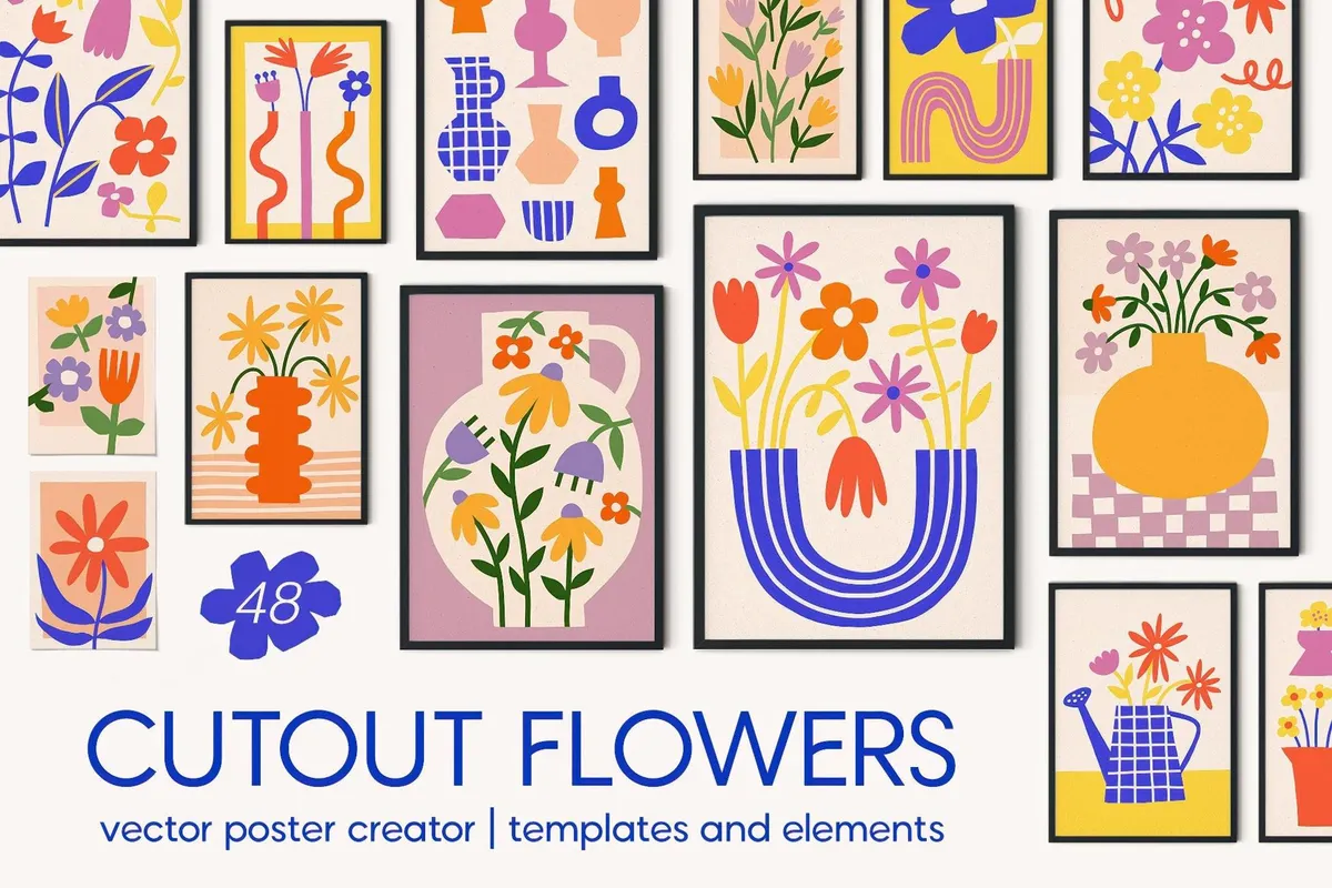 Cutout Flowers | Vector Poster Creator