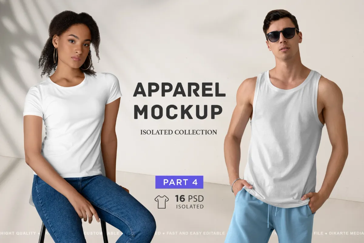 Isolated Apparel Mockups Bundle vol.4