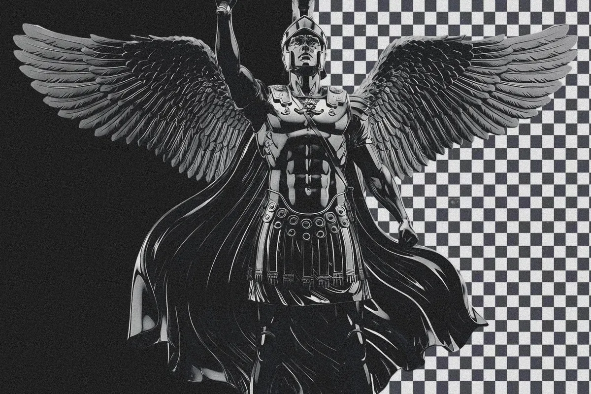 Chromatic Metal Statue PNG Collection