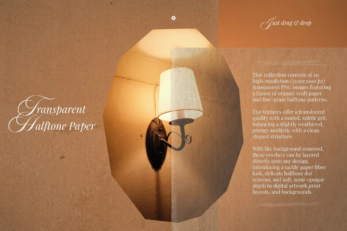 Transparent Halftone Paper Textures Collection
