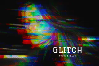 Halftone Glitch Photo Effect