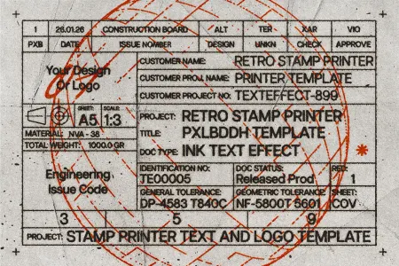 Retro Stamp Printer Template