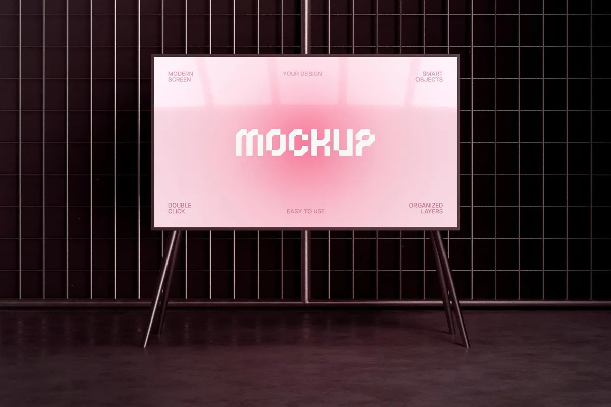 16:9 Indoor Screen Mockup