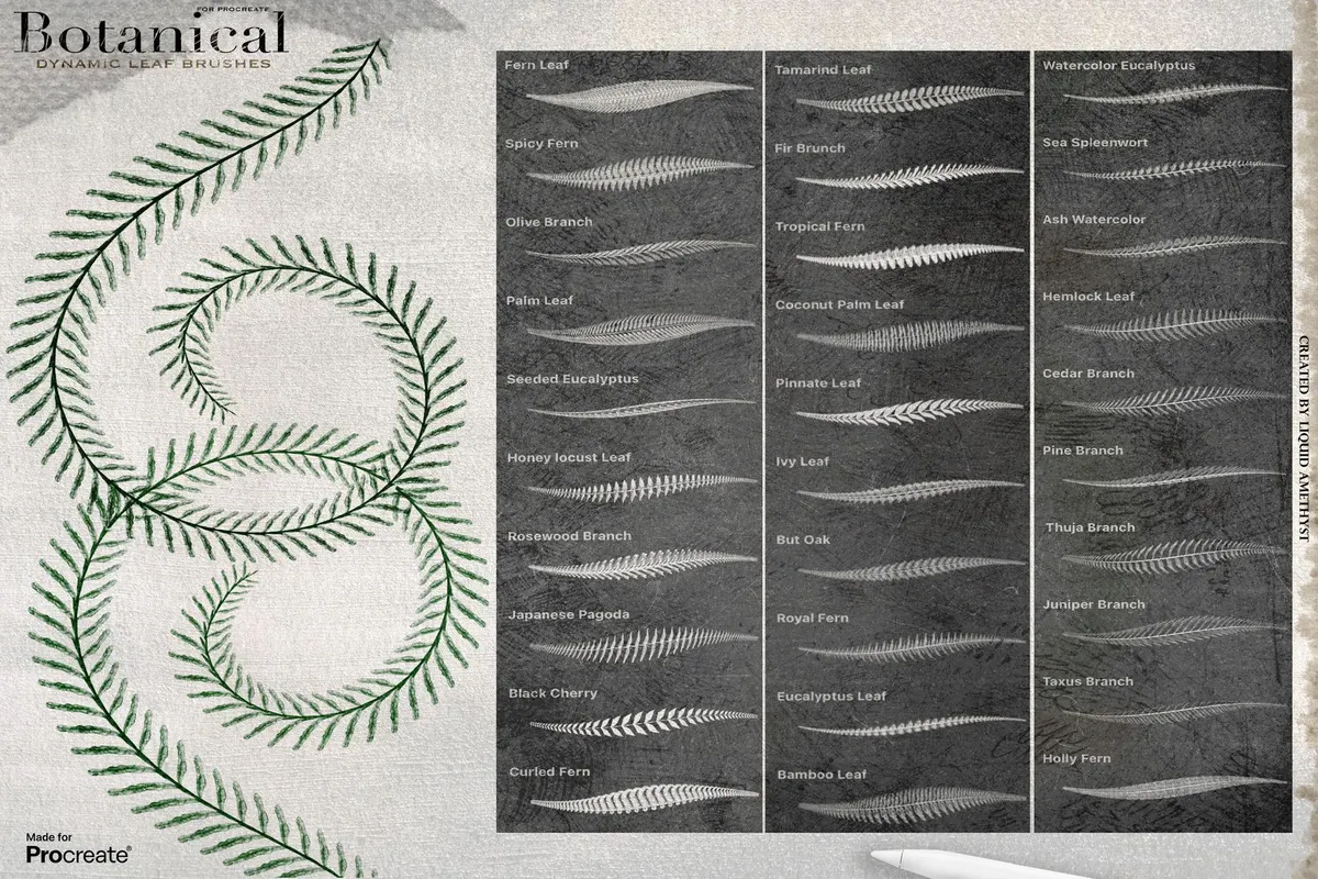 Botanical Greenery Procreate Brushes