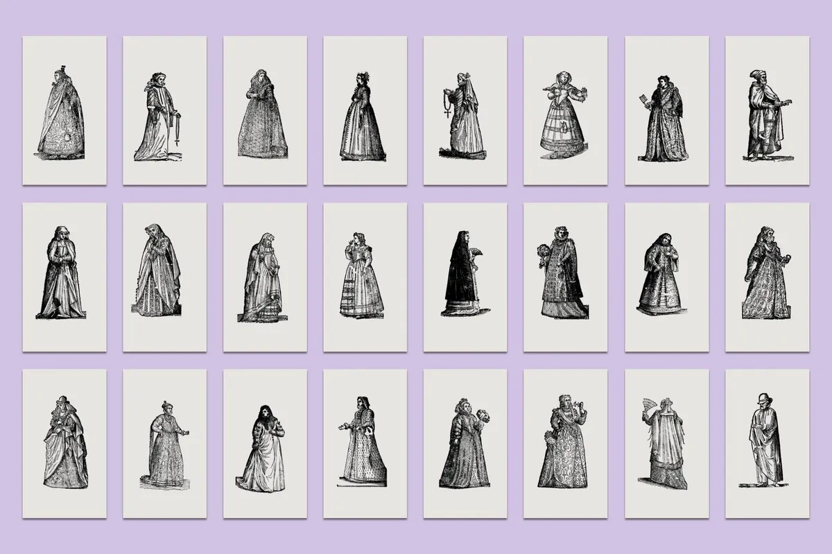 History of Fashion - Vector Illustrations