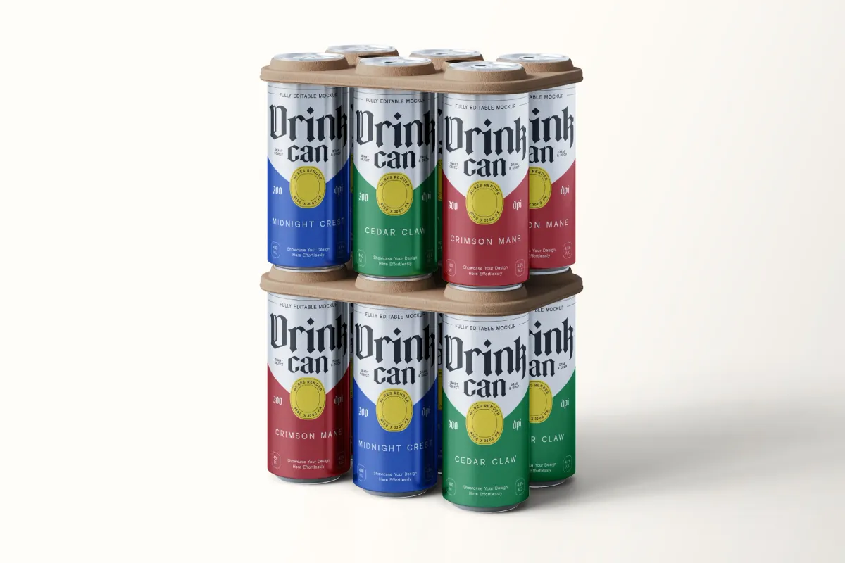 Beverage Drink Can Packaging Mockup