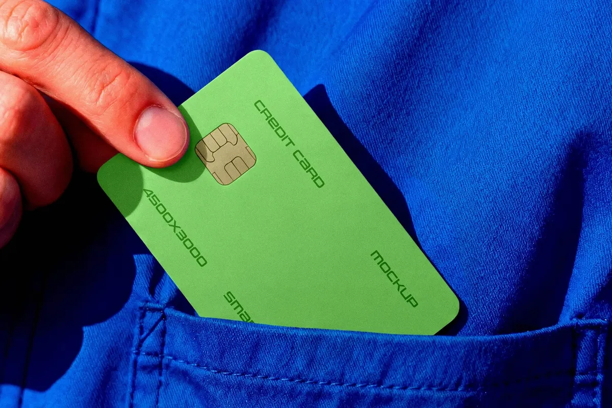 Credit Card Mockup in Pocket