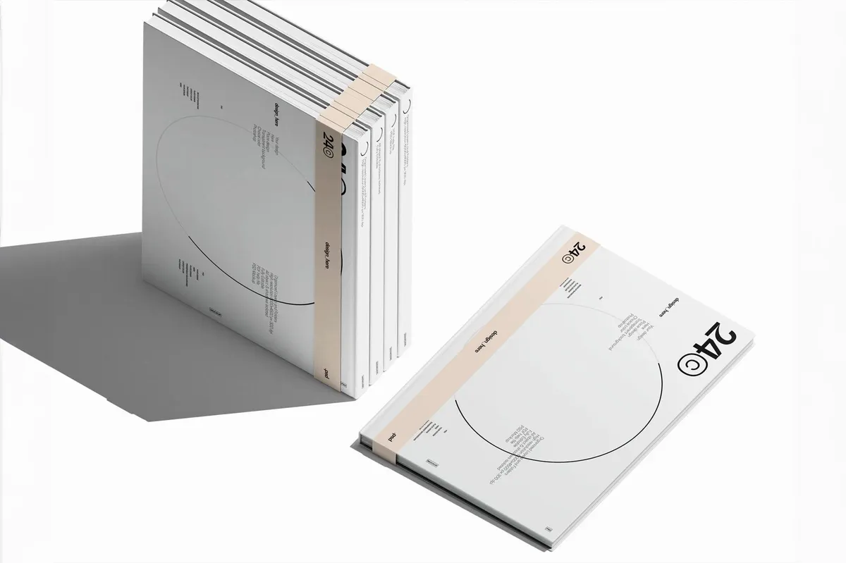 Minimalist Hardcover Book Set Mockup