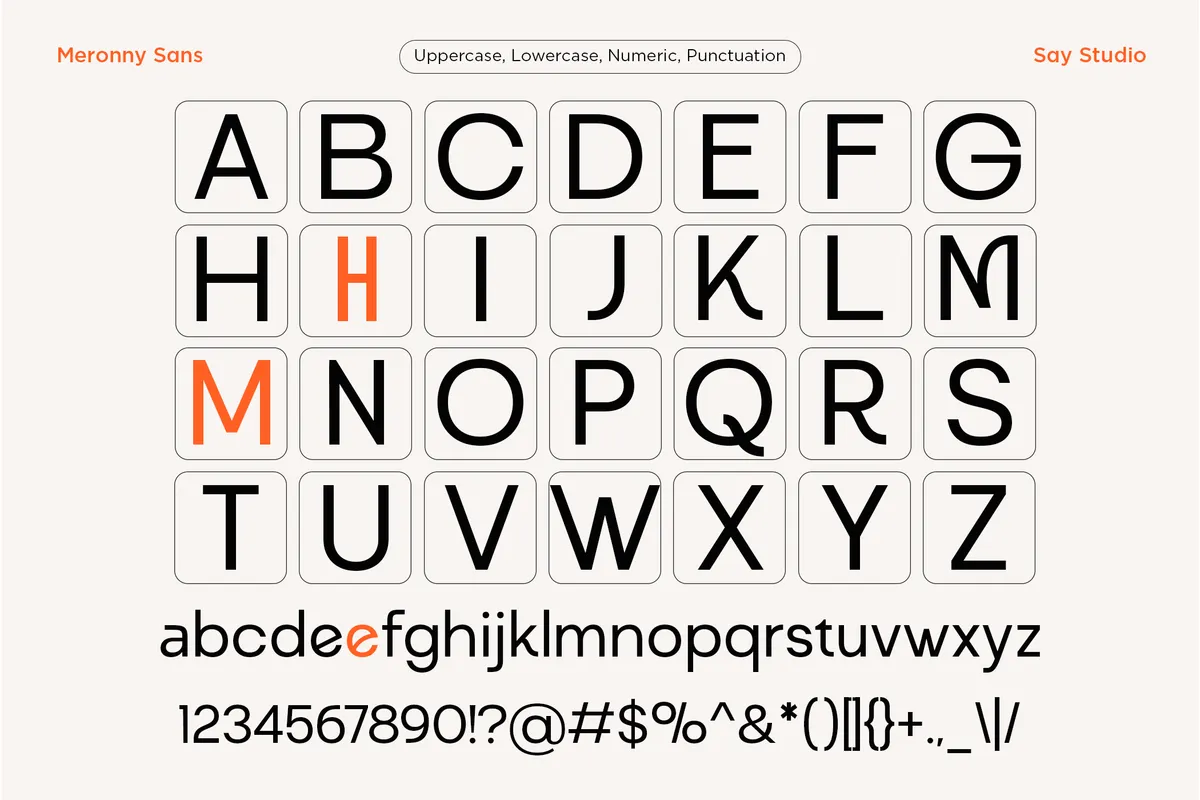 Meronny - Geometric Ligature Sans Serif Font