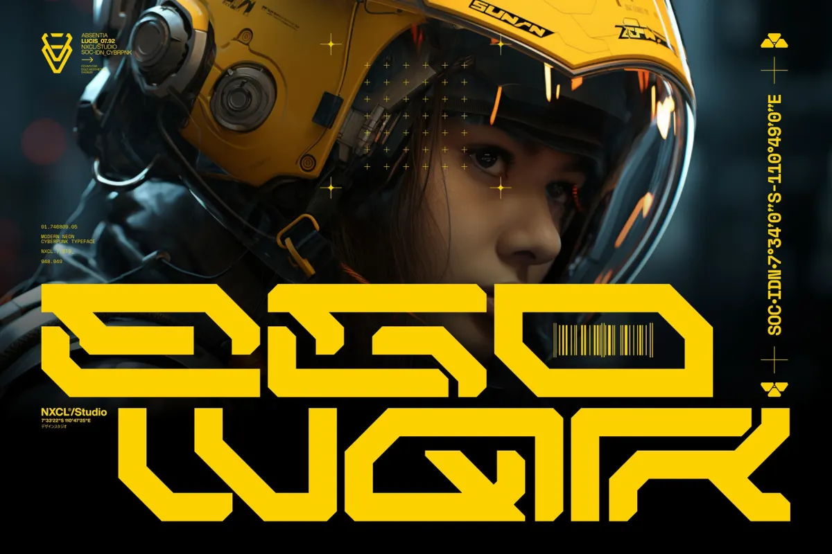GESROB - Cyberpunk Techno Display Font