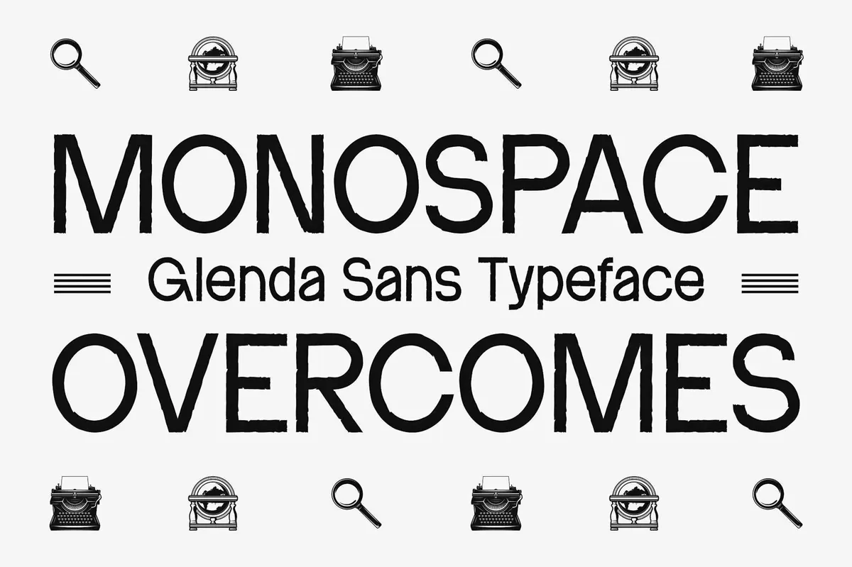 Glenda Sans — Texture Stamp Typeface