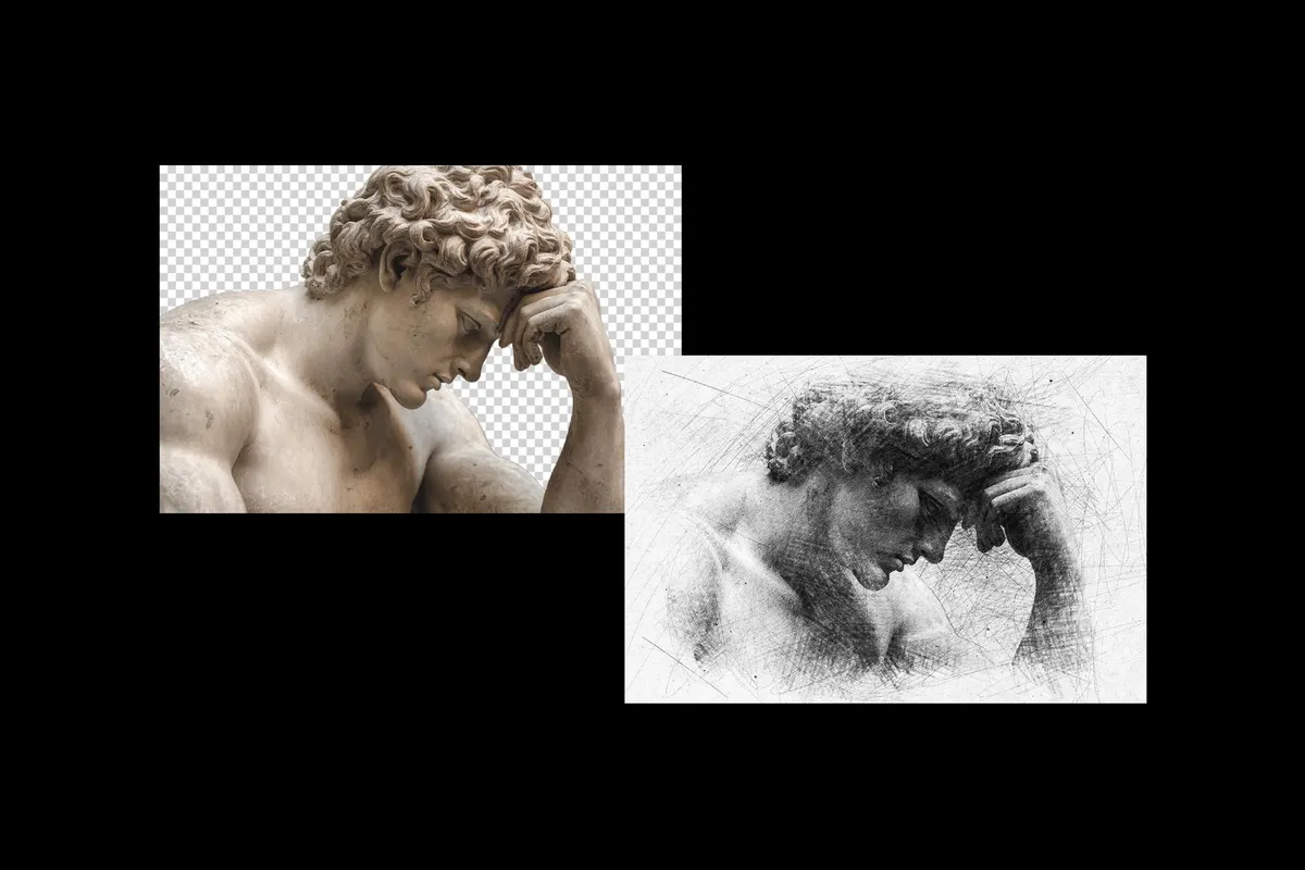 B&W Sketch Photo Effect