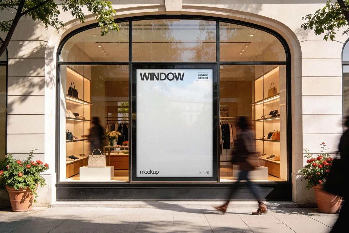 Storefront Window Poster Mockup