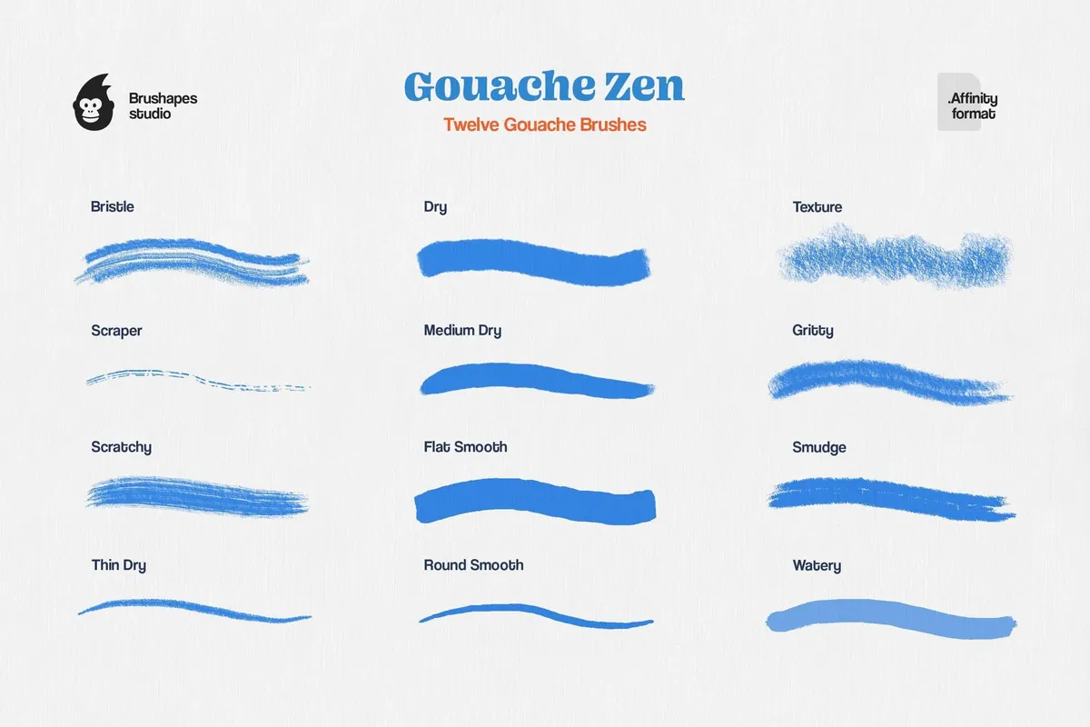 Gouache Zen Affinity Designer Brushes