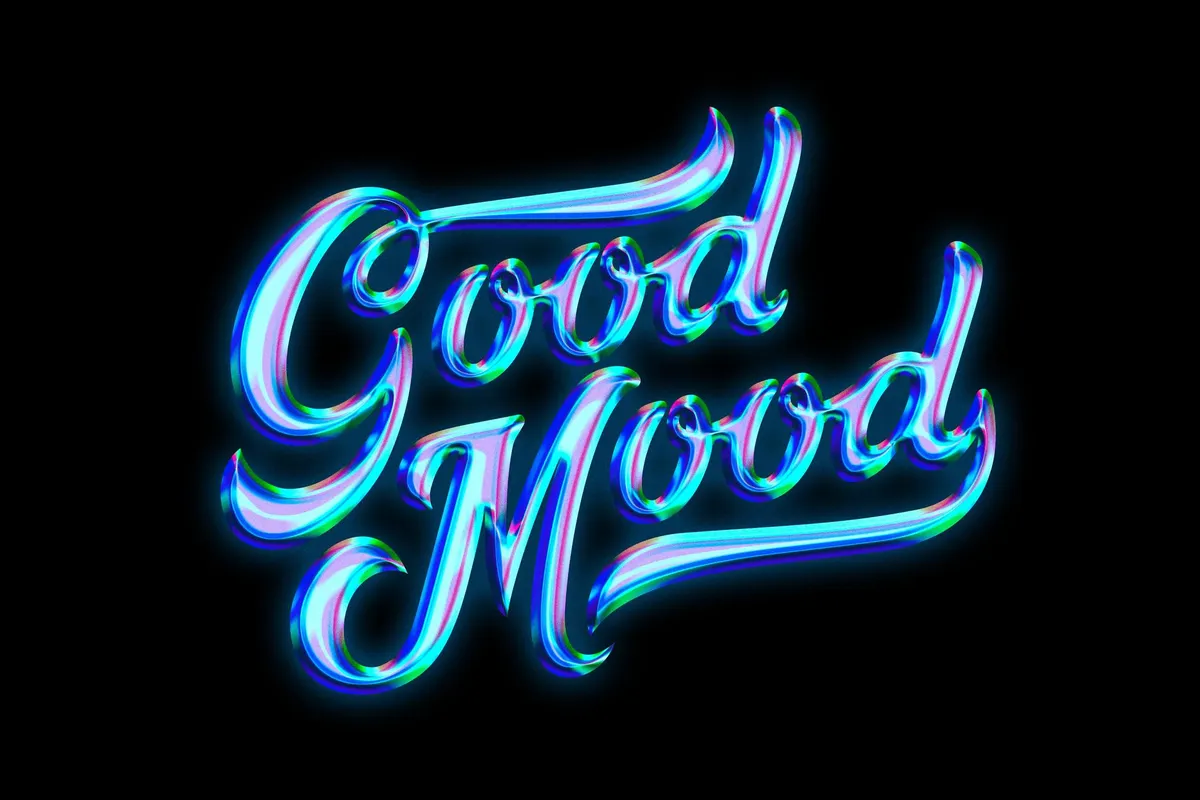 Neon Chrome Text & Logo Effect