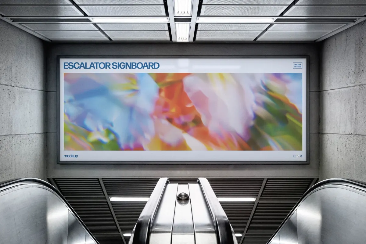 Escalator Signboard Mockup