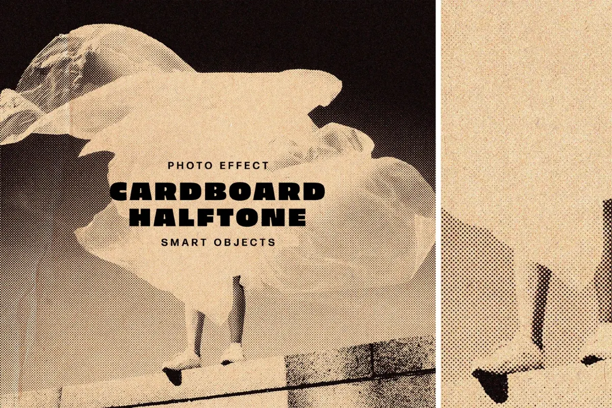 Cardboard Halftone Photo Effect